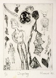 Artist: b'SHEARER, Mitzi' | Title: b'Display' | Date: 1980 | Technique: b'etching, drypoint printed in black ink with plate-tone, from one  plate'