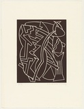 Artist: b'LEACH-JONES, Alun' | Title: b'Lupercalia #2' | Date: 1983 | Technique: b'linocut, printed in brown ink, from one block' | Copyright: b'Courtesy of the artist'