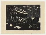 Artist: AMOR, Rick | Title: Sea wall. | Date: 1986 | Technique: woodcut, printed in black ink, from one block