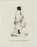 Artist: Fernyhough, William. | Title: Wife of Cullabaa. Broken Bay Tribe. | Date: 1836 | Technique: pen-lithograph, printed in black ink, from one zinc plate
