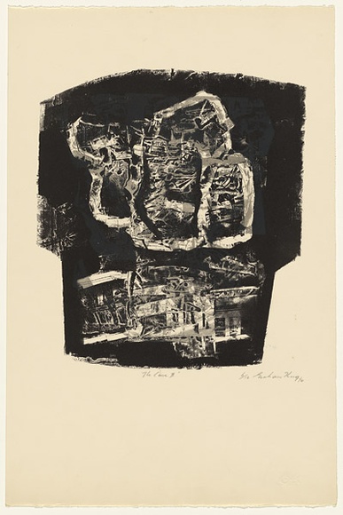 Artist: b'KING, Grahame' | Title: b'The Cave II' | Date: 1974 | Technique: b'lithograph, printed in colour, from two plates (black and grey)'