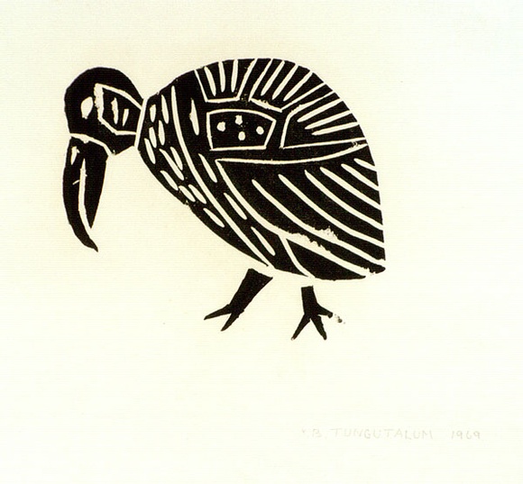 Artist: TUNGUTALUM, Bede | Title: Bird | Date: 1969 | Technique: woodcut, printed in black ink, from one block