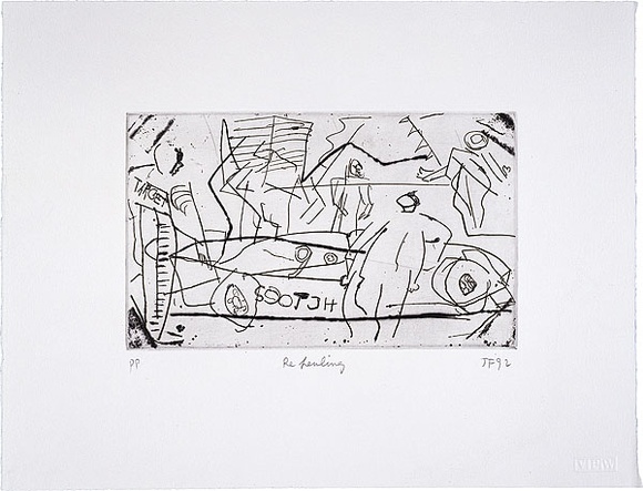 Artist: b'Furlonger, Joe.' | Title: b'Refueling' | Date: 1992, May-July | Technique: b'etching and drypoint, printed in black ink, from one plate'