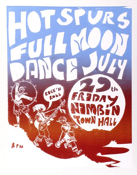 Artist: b'UNKNOWN' | Title: b'Hot spurs full moon dance' | Date: 1977 | Technique: b'screenprint, printed in colour, from one stencils'