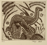 Artist: b'STREET, Mervyn' | Title: b'Brolgas' | Date: 1994, October - November | Technique: b'etching, printed in black ink, from one plate'
