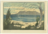 Artist: b'Allport, C.L.' | Title: b'Maria Island, East Coast Tasmania.' | Date: c.1928 | Technique: b'linocut, printed in colour, from multiple blocks'