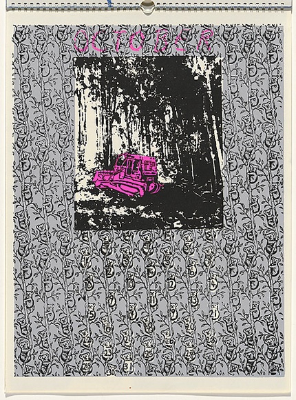 Artist: b'PEARS, Sarah' | Title: b'October' | Date: 1984 | Technique: b'screenprint, printed in colour, from multiple stencils'