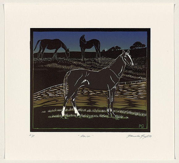 Title: b'Horse' | Date: 2008 | Technique: b'linocut, printed in colour, from multiple blocks; embossed'