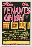 Artist: WORSTEAD, Paul | Title: Join the Tenants Union | Date: 1981 | Technique: screenprint, printed in colour, from three stencils in  pink, yellow and black inks | Copyright: This work appears on screen courtesy of the artist
