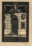 Artist: FEINT, Adrian | Title: Bookplate: Australian Mutual Provident Society. | Date: (1934) | Technique: wood-engraving, printed in black ink, from one block | Copyright: Courtesy the Estate of Adrian Feint