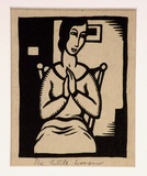 Artist: b'Wood, Rex.' | Title: b'The little woman.' | Date: c.1934 | Technique: b'linocut, printed in black ink, from one block'