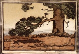 Artist: b'OGILVIE, Helen' | Title: b'Landscape' | Date: 1932 | Technique: b'linocut, printed in colour, from multiple blocks'