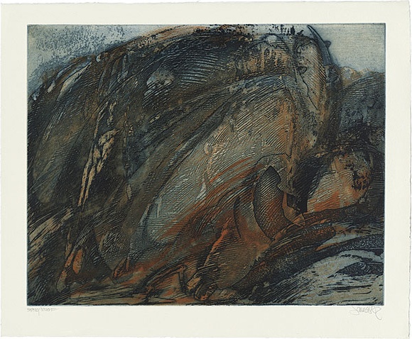 Title: b'Rocks' | Date: 1986 | Technique: b'deep-etching and aquatint, printed in colour, from two plates'