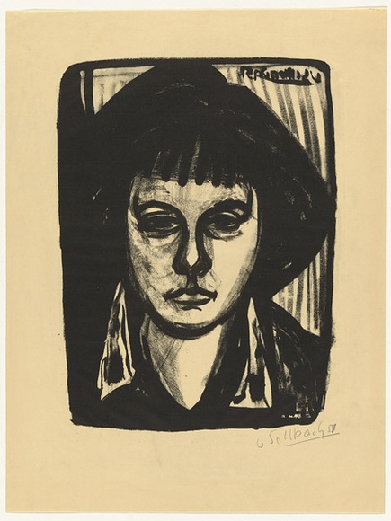 Artist: b'SELLBACH, Udo' | Title: bWoman's head | Date: 1951 | Technique: b'lithograph, printed in black ink, from one stone [or plate]'