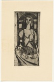 Artist: b'HANRAHAN, Barbara' | Title: b'Mother and child [1].' | Date: 1962 | Technique: b'etching and aquatint, printed in black ink, from one plate'