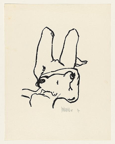 Title: b'not titled [female nude reclining]' | Date: 1968 | Technique: b'screenprint, printed in black ink, from one stencil'