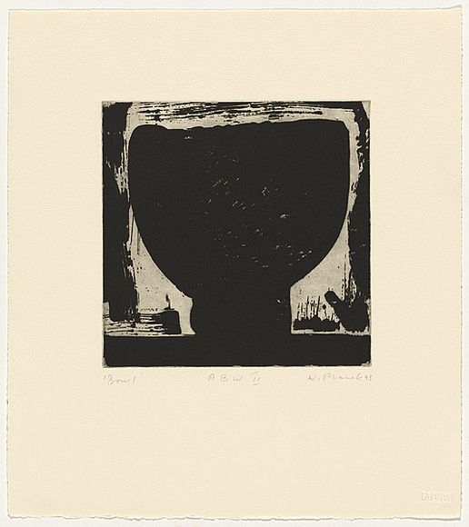 Artist: b'Placek, Wes.' | Title: b'Bowl' | Date: 1993, July | Technique: b'etching, printed in black, from one plate' | Copyright: b'\xc2\xa9 Wes Placek c/- Wesart, Melbourne'