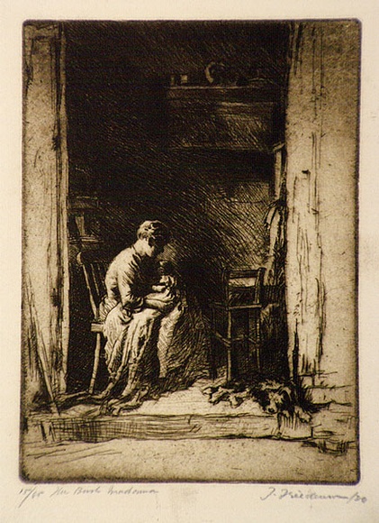 Artist: Friedensen, Thomas. | Title: The bush madonna. | Date: 1930 | Technique: etching, printed in brown ink, from one plate