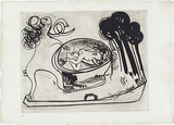 Artist: BOYD, Arthur | Title: Potter with beast and trees. | Date: 1960-70 | Technique: etching, printed in black ink, from one plate | Copyright: Reproduced with permission of Bundanon Trust