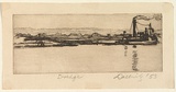 Artist: b'Dallwitz, David.' | Title: b'Dredge.' | Date: 1953 | Technique: b'etching, printed in black ink, from one plate'