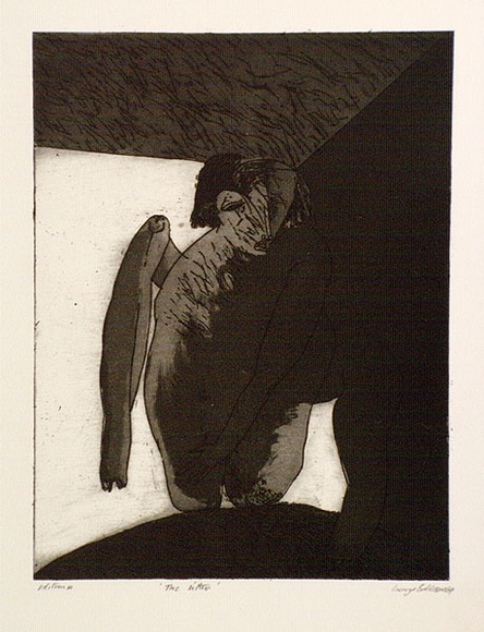 Artist: b'BALDESSIN, George' | Title: b'The sitter.' | Date: 1964 | Technique: b'etching and aquatint, printed in black ink, from one plate'