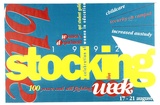 Artist: Blackwell, Susi. | Title: Blue Stocking Week. | Date: 1992, August | Technique: screenprint, printed in colour, from three stencils