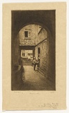 Artist: b'LINDSAY, Lionel' | Title: b'Arcadia Alley, Pitt Street, Sydney' | Date: 1919 | Technique: b'etching, printed in brown ink with plate-tone, from one plate' | Copyright: b'Courtesy of the National Library of Australia'