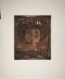 Artist: Haxton, Elaine | Title: Mirabelle | Date: c.1975 | Technique: open-bite etching and aquatint, printed from two plates