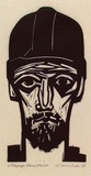 Artist: b'Counihan, Noel.' | Title: b'Jolimont miner' | Date: 1984 | Technique: b'linocut, printed in black ink, from one block'