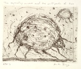 Artist: Bragge, Anita. | Title: The expanding universe and the millipede of time | Date: 1999, September | Technique: etching, printed in black ink, from one plate