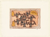 Artist: b'RED HAND PRINT' | Title: b'Gija people' | Date: 1998, 18 August | Technique: b'etching, sugar-lift, direct blockout, open bite, lump rosin and aquatint, printed in colour, from multiple plates'