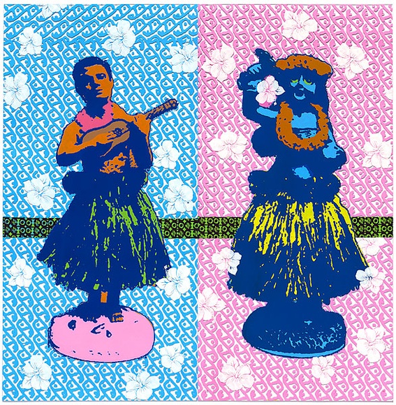Artist: b'Tupou, Samuel.' | Title: b'Shake it Bro / Shake it Sis.' | Date: c.2005 | Technique: b'screenprint, printed in colour, from multiples stencils'