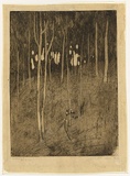 Artist: TRAILL, Jessie | Title: The little wood | Date: 1912 | Technique: etching and aquatint, printed in warm black ink, with wiped highlights, from one plate