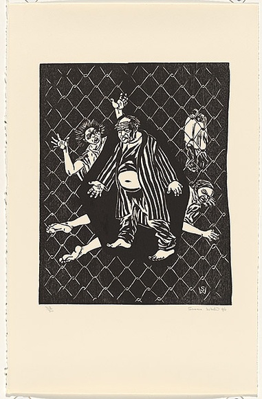 Artist: b'White, Susan Dorothea.' | Title: b'Intensive psychiatric care unit (IPCU)' | Date: 1996 | Technique: b'woodblock, printed in black ink, from one block'