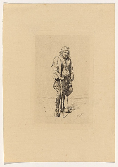 Artist: Menpes, Mortimer. | Title: A Breton beggar | Date: c.1882 | Technique: etching, printed in black ink, from one plate