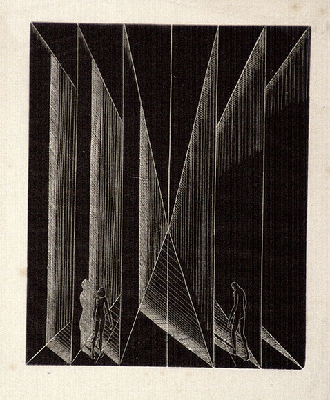 Artist: b'McGrath, Raymond.' | Title: bThro' Dumb Infinity | Date: 1930 | Technique: b'wood-engraving, printed in black ink, from one block'