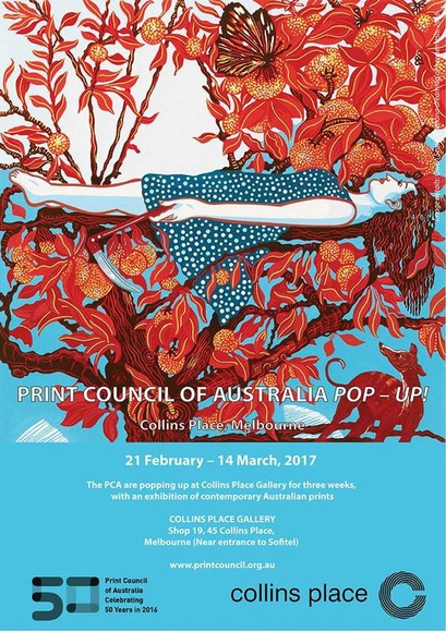 Artist: b'PRINT COUNCIL OF AUSTRALIA' | Title: b'Invitation | Print Council of Australia POP-UP!. Melbourne, Collins Place, 21 February - 14 March 2017.' | Date: 2017