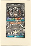 Artist: Warrior, Matatia Andrew. | Title: Ngölmun Gidthal (Our history) | Date: 2001 | Technique: linocut, printed in colour, from one block