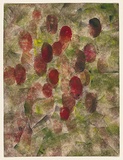 Artist: b'Hincksman, Bob.' | Title: b'The rambutans of Khao Saming' | Date: 1967 | Technique: b'woodcut, printed in colour, from multiple blocks'