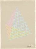 Artist: b'Flugelman, Bert.' | Title: b'(Pyramid in mesh).' | Date: 1972 | Technique: b'screenprint, printed in colour, from four stencil' | Copyright: b'\xc2\xa9 Bert Flugelman'