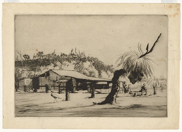 Artist: b'Darbyshire, Beatrice.' | Title: b'Netherton farm, Balingup.' | Date: c.1925 | Technique: b'drypoint, printed in warm black ink with plate-tone, from one copper plate'