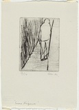 Artist: b'MADDOCK, Bea' | Title: b'Lane figure' | Date: 1966 | Technique: b'drypoint, printed in black ink with plate-tone, from one copper plate'