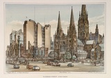 Artist: b'Freedman, Harold.' | Title: bFlinders Street - St Paul's Cathedral. | Date: 1962 | Technique: b'lithograph'