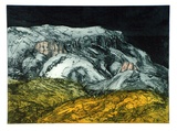 Artist: Challis, Pamela | Title: As the hills are round about... | Date: 1988 | Technique: etching,aquatint and roulette, printed in colour, from one plate