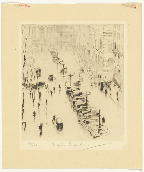 Artist: b'Barker, David.' | Title: b'Old Martin Place.' | Date: 1929 | Technique: b'drypoint, printed in brown ink, from one plate'