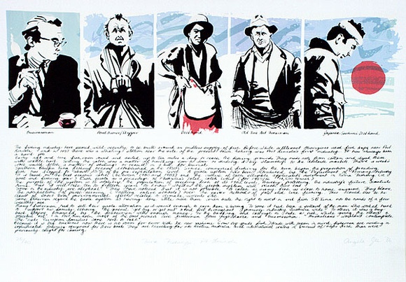 Artist: Gee, Angela. | Title: Tuna fishing, Port Lincoln | Date: 1986 | Technique: screenprint, printed in colour, from multiple stencils | Copyright: Courtesy of Angela Gee