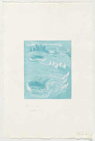 Artist: b'Rambeau, Marc.' | Title: b'Sydney Harbour' | Date: 1993, April | Technique: b'etching and aquatint, printed in light blue ink, from one plate'