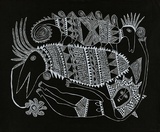Artist: b'Kauage, Mathias.' | Title: b'Magic fish' | Date: 1969 | Technique: b'screenprint, printed in white ink, from one screen'