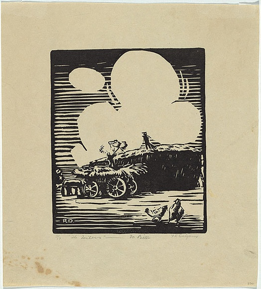 Artist: b'Dalgarno, Roy.' | Title: b'The toilers.' | Date: c.1931 | Technique: b'linocut, printed in black ink, from one block' | Copyright: b'\xc2\xa9 Roy Dalgarno'