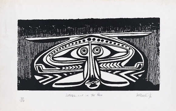 Artist: b'Lasisi, David.' | Title: b'Washed up in the rain' | Date: 1976 | Technique: b'screenprint, printed in black ink, from one screen'
